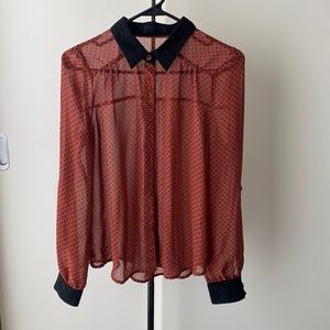 Polka Dot Button Up Blouse